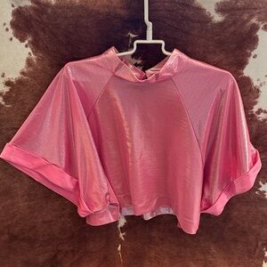 Glam Metallic Pink Crop Top